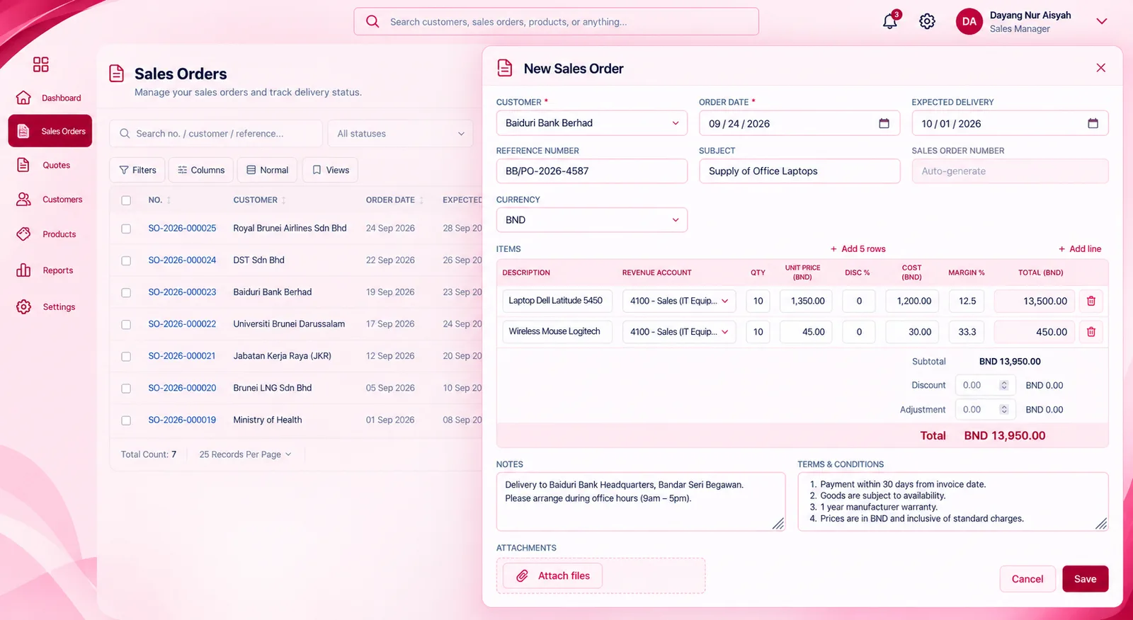 Accounts Payable screen in the Finance module
