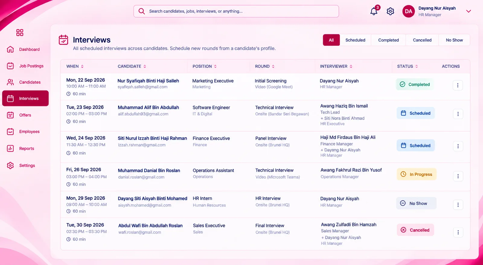 AI Resume Scoring screen in the Recruitment module